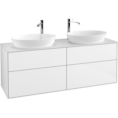 V&B Waschtischunterschrank Wandbeleuchtung Finion 160x60cm, Abd.-Pl. wh. m, glo wh. Lac (1/2)