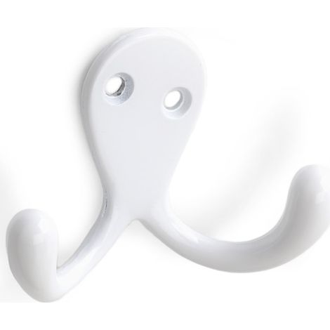 Colgador de pared clásico atornillable con acabado blanco. Dimensiones: 75x24x53 mm -