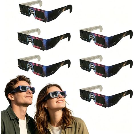 Pack of 6 Eclipse Solar Glasses, ISO 12312-2 and Certified, Special for Eye Protection (1/5)