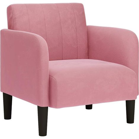 Fauteuil de Salon,Chaise,Fauteuil avec accoudoirs rose 54 cm velours CFW610673 (1/5)