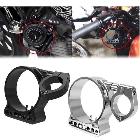 Motorcycle parts modification: Harley black side-mount instrument bracket, sport positioning bracket