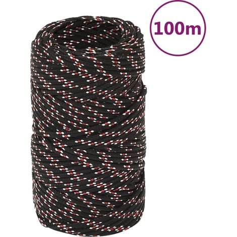 Corde marine en polypropylène noir, 2 mm x 100 m, pour voile et amarrage - PANGIVO (1/5)
