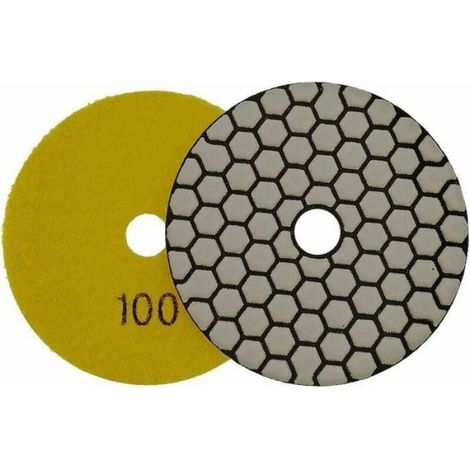 Disque Diamant - 4 Pouces 100 mm - Polissage Sec pour Marbre Granite Pierre Béton - Lot de 7 Pièces (1/4)