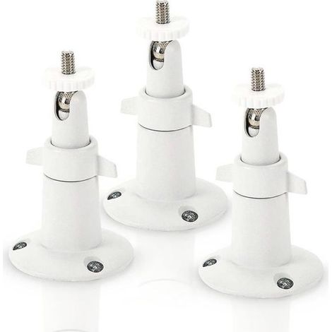 Metal Fixation Murale pour caméra de sécurité Intelligente Arlo - Fixation d'intérieur/extérieur Ajustable (3 Pack, Blanc) (1/5)