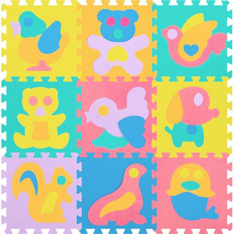 9 tapis éducatifs sur le thème du zoo, tapis de jeu antidérapants en mousse pour ramper (1/2)
