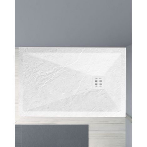 Piatto doccia Jolie in mineralmarmo bianco opaco cm 120x90x2,5
