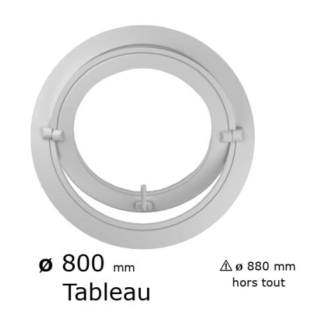 Fenêtre ronde basculante PVC vitrage clair diam. 80 cm tableau pour pose en neuf