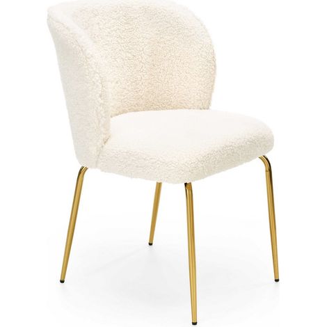 Chaise design aspect fourrure de mouton crème Sheep (1/5)