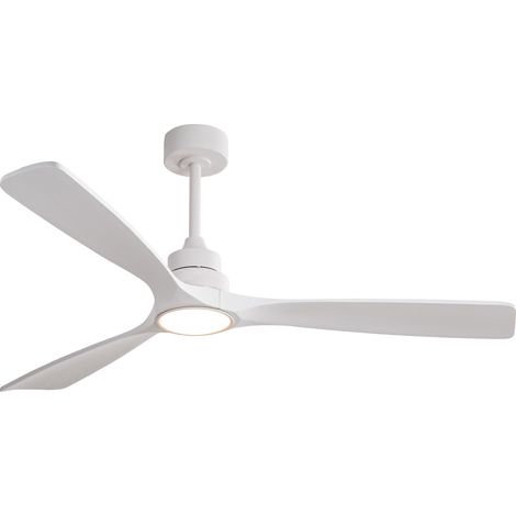 Ventilateur de plafond 60 pouces blanc, 3 pales en bois, moteur DC réversible, LED 3CCT dimmable, télécommande sans fil, minuterie, mémoire – CHICFURN (1/5)