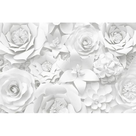 Tappetino magnetico per copritermosifone, fiori bianchi, 60x100cm (1/3)