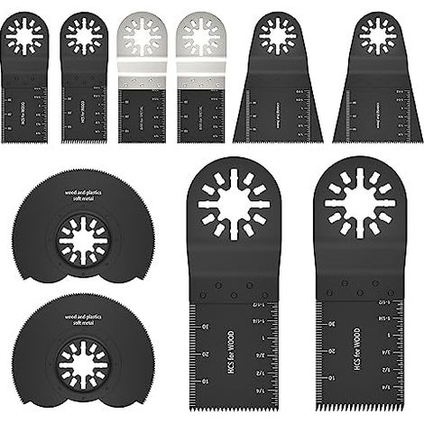 Lot de 10 lames scie oscillantes bi-métal pour métal, bois, plastique, kit d'outils multifonctions compatibles avec Fein Multi-master Ryobi Mil-waukee Hita-chi Chi-cago Crafts-man - (1/5)
