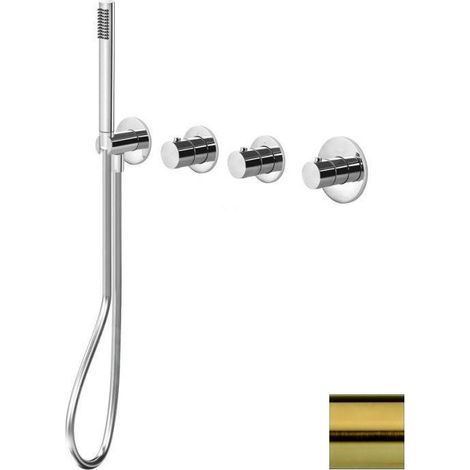 Paffoni Modular Box - Mitigeur thermostatique encastré, pour 2 sorties, or brossé MDE000HGSP (1/2)