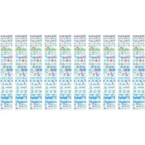 Ruban adhésif PET long 10 feuilles - Autocollants décoratifs mignons pour calendrier, type 3 (1/5)