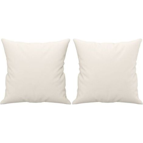 Coussins décoratifs, lot de 2, beige, 40 x 40 cm, simili cuir (1/5)