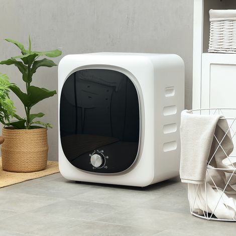 Sèche-linge à évacuation charge frontale 800W charge 4kg cuve en acier inoxydable, 5 programmes de séchage modulables adaptés aux linges délicats et épais (1/5)