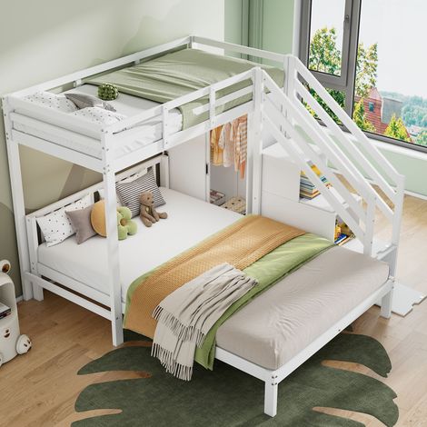 Cama litera con armario y almacenaje 90x200 140x200 DESVIAE (1/5)