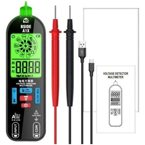 Multimètre Numérique Portable Numérique Testeur Electrique Digital Voltmètre Automatique Tension Courant Capacité Résistance outil de mesure (1/4)