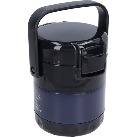 1,9-Liter-Isolier-Lunchbox, tragbarer Edelstahl-Vakuumbehälter mit Tragegurt für Schule und Büro, Blau (1/5)