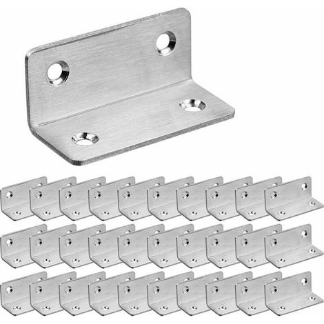 Confezione da 30 staffe di montaggio rinforzate in acciaio inossidabile, staffe in piastra di acciaio inossidabile 60x25x25 mm, argento (1/5)