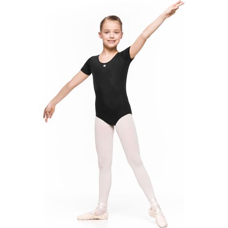 Carmen - justaucorps de ballet noir pour enfants, idéal pour la danse et la gymnastique rythmique. Taille 98/104. (1/4)