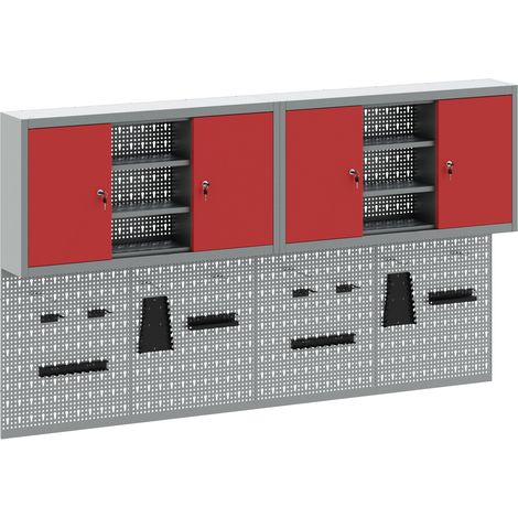 Juego de Armarios de Herramientas con estante 4 uds. Rojo vidaXL (1/5)