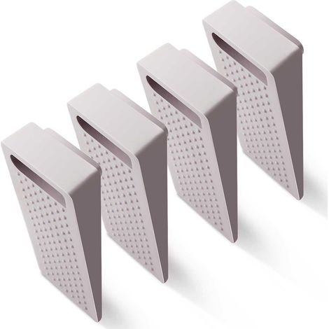 Juego de 4 cuñas para puertas, duraderas, de goma antideslizante, con altura ajustable, aptas para baldosas, moqueta, suelos de madera y laminados, ideales como cortavientos para el baño, la cocina o (1/5)