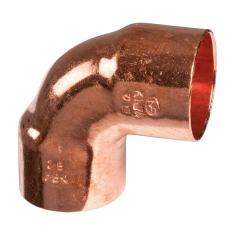 Raccord cuivre coudé 90 degrés à souder - Femelle petit rayon - Diamètre 63 mm