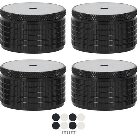 Pieds de Support de cadre de lit en alliage d'aluminium, 4 pièces, rehausseurs de meubles pour canapé, Table et chaise, réglage en hauteur de 23 à 37mm, noir brillant (1/5)