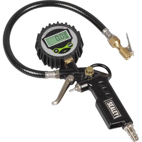 Sealey SA332D Digital Pistol Grip Tyre Inflator with Clip-On Connector