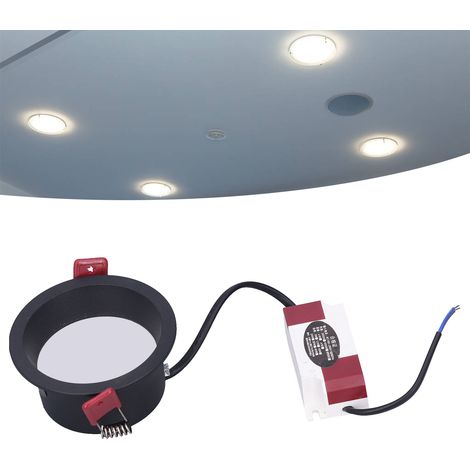 Spot encastré AC180-265V à cadre étroit et anti-éblouissement, sans éclairage principal, noir mat, ouverture 9W-75, gradation tricolore (1/5)