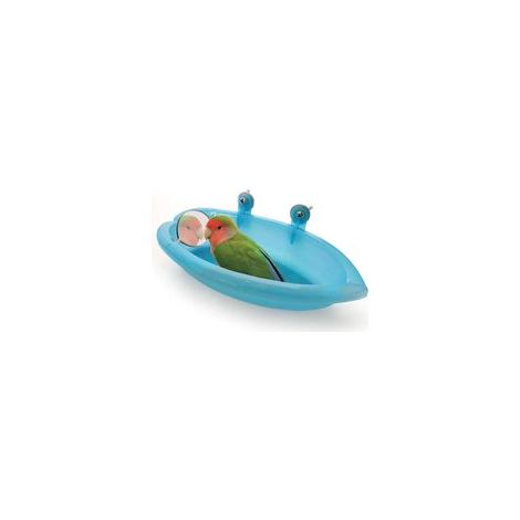Baignoire Perroquet,Baignoire pour Perroquet avec Miroir pour Animal Domestique Accessoires de Cage pour Oiseau Miroir de Bain Boîte de Douche Cage à Oiseaux Petit Oiseau Cage à Oiseaux Jouets (1/5)