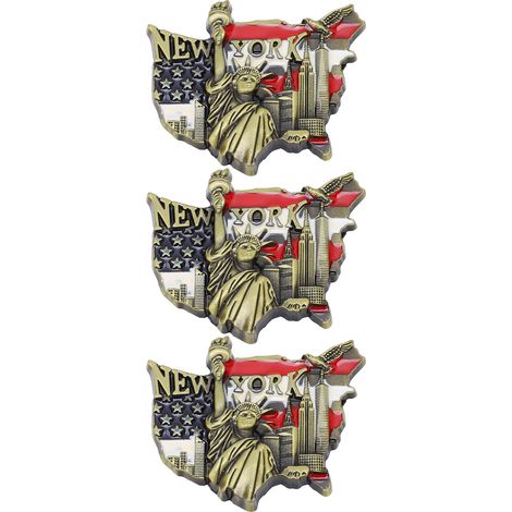 Aimants 3D pour réfrigérateur (lot de 3) - Faciles à fixer, ces aimants décoratifs uniques sur le thème de New York conviennent à la maison et au bureau.