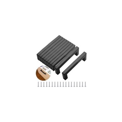 Tiradores modernos para muebles, 10 unidades, acero inoxidable negro, 160 mm, resistentes a la corrosión, para armarios, cajones y cómodas - Crezuo