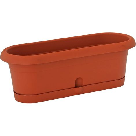Blumentopf ICS MINIMELISSA 30x12x11 cm, Blumenkasten, mit Untersetzer