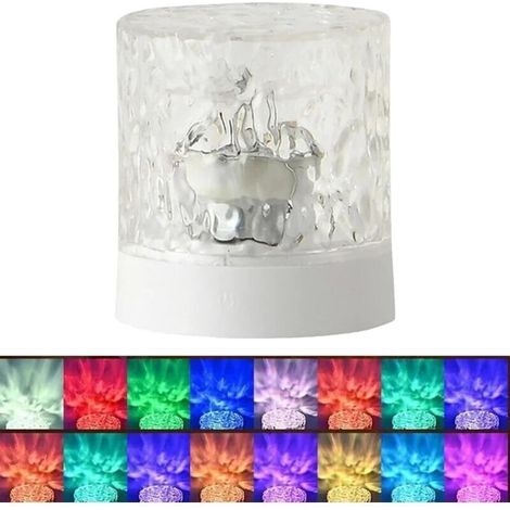 Proiettore di luce a onde, lampada a proiezione di onde – Luce d'atmosfera a onde, lampada a onde, 16 colori, luce d'atmosfera romantica (1/4)