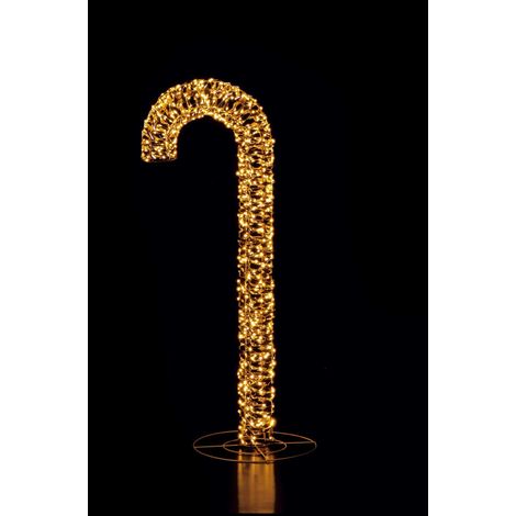 Regalo Italiano Bastone Natale 600 Led 34 x 35 x 100 Cm Oro