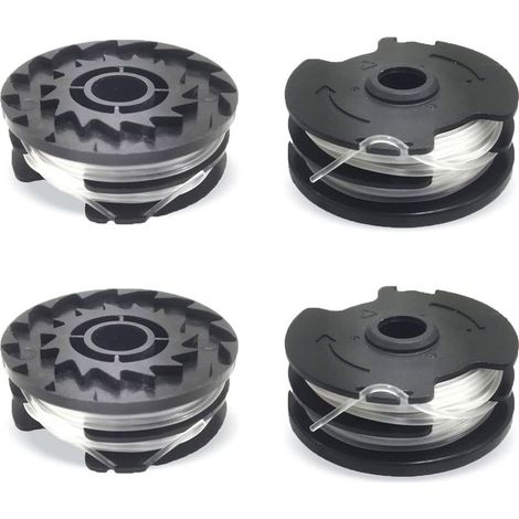 BRAVIX Lot de 4 bobines de rechange LIDL Parkside, fil nylon de rechange pour débroussailleuse LIDL Parkside, débroussailleuse PRTA 20-Li A1, B2, C3, PRT 550 A1, A3, PRT 300 A1-2 x 10 m 1,65 mm