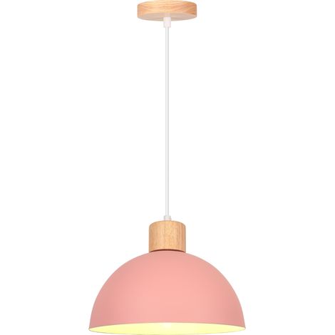 Plafones De Metal Vintage Rosa Lámpara Colgante Moderna Lámparas De Colgar Sencilla E27 Para Restaurante Cocina
