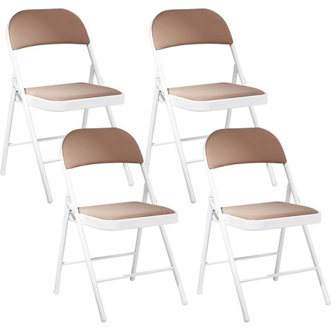 Set of 4 Folding Chairs SPARKS Beige (1/5)