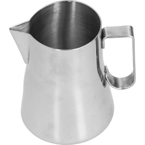 Mousseur à lait en acier inoxydable, pichet élégant et confortable, pot à café décoratif 600 ml, acier inoxydable (1/5)