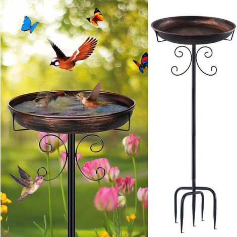 Baño para pájaros con soporte - Casita para pájaros en un poste (1/5)