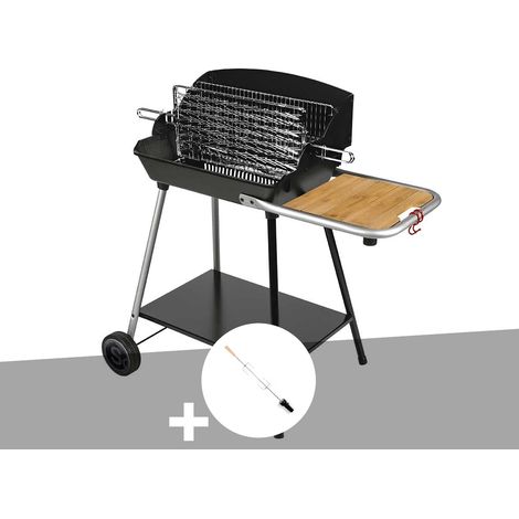 Barbecue à charbon Excel Duo Grill sur chariot + Tournebroche - Somagic (1/5)