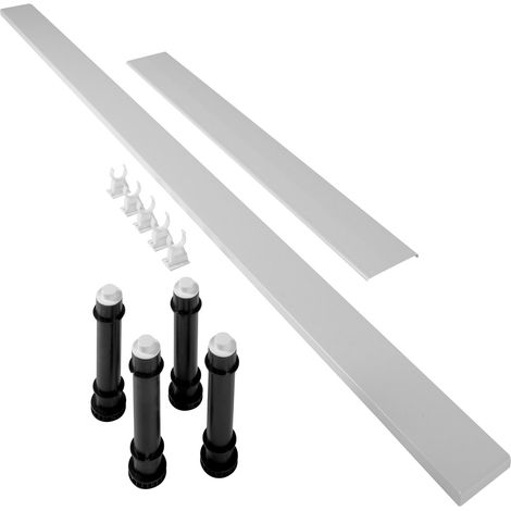 Mira Flight Shower Tray Panel Riser Kit Feet Low Square Easy Plumb White 760mm (1/2)