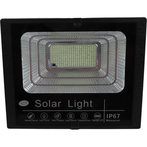 Lampe solaire extérieure 12 W 6 V avec télécommande, protection IP67 et minuterie (1/5)