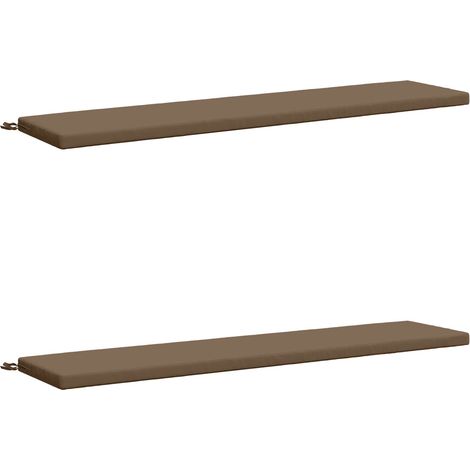Coussins de banc 2 pièces SOEST 2 pc 100 % polyester Taupe vidaXL