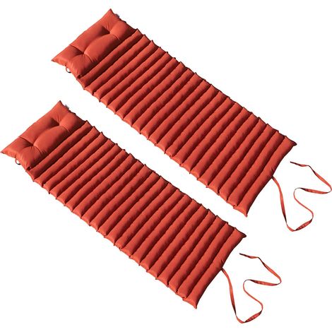 Set mit 2 sonnenliegen-matratzen, 180 cm, terrakotta - Red Deco - 2X SORMIOU TERRACOTTA (1/5)