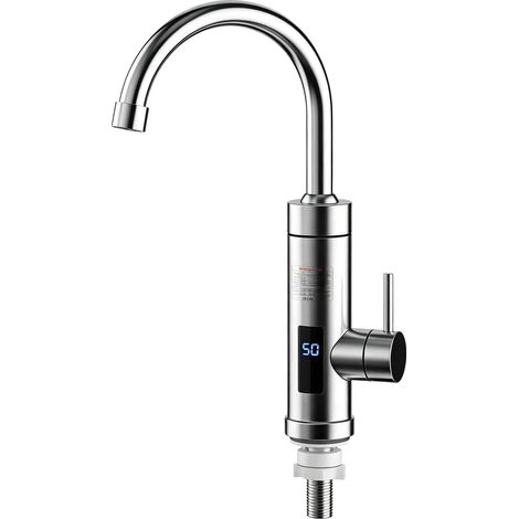 Durchlauferhitzer, elektrischer Warmwasserbereiter, 220 V, 3000 W, Edelstahl, mit LED-Temperaturanzeige (1/5)