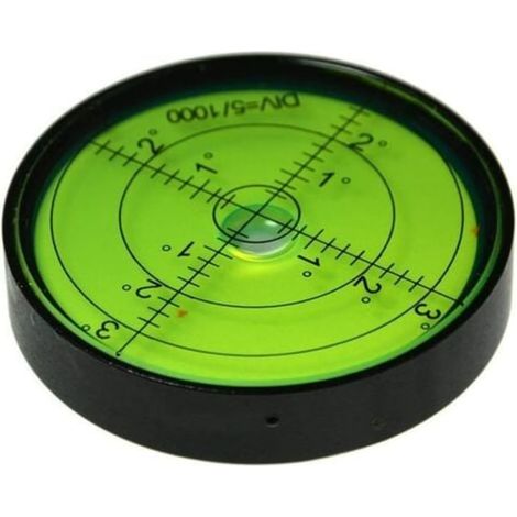 Niveau à bulle rond horizontal haute précision 60mm pour instruments de mesure et trépieds, exactitude 15'/2 (1/4)