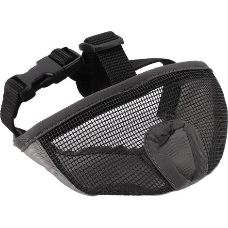 Muselière courte pour chien, douce, confortable et respirante, pour chien de type bouledogue à face plate, idéale pour mordre, mâcher et lécher, grise, taille S (1/5)