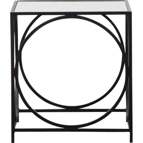 Table basse carrée en métal noir Zélie (1/5)